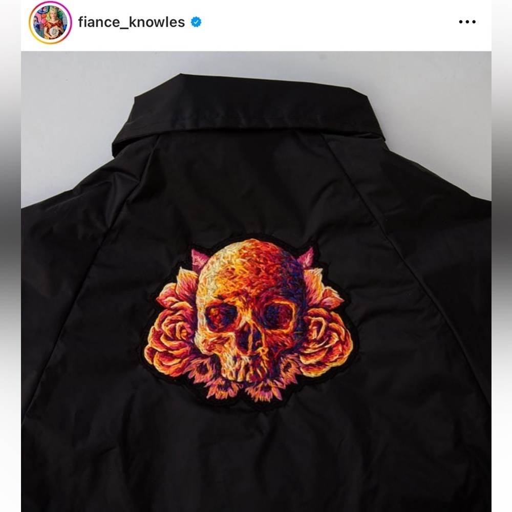 Danielle Clough One of a Kind Embroidered Skull Patch - Picture 4 of 13